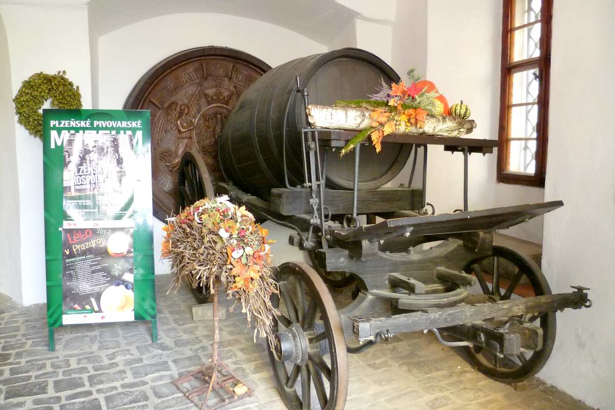 Pilsen tourists sights: Brewery museum will take you to the past time when started the production 
of Pilsner Urquell.