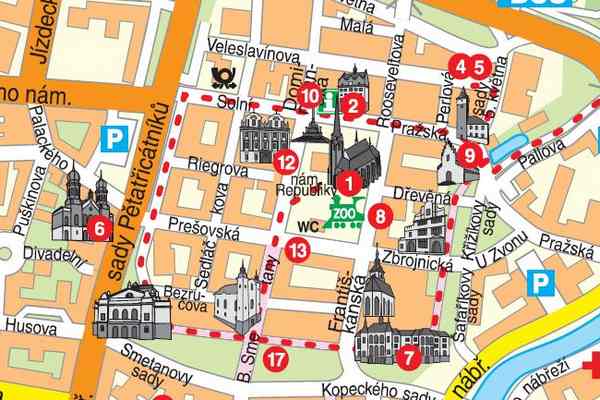 Pilsen (Plzeň) Czech Republic: City Tourist PDF Map