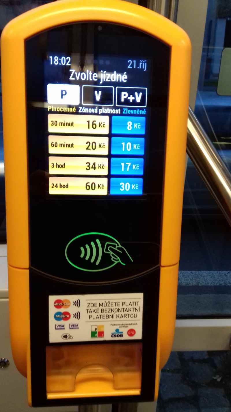 Ticket for Plzeň (Pilsen) public transport.