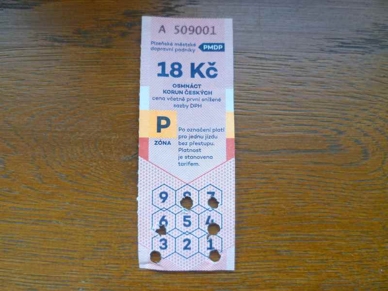 Tickets for Plzeň public transport.